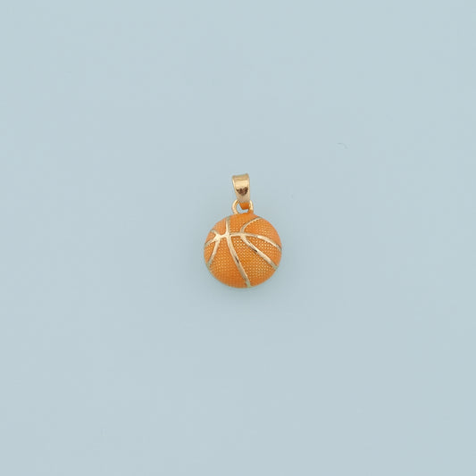 18K Gold Filled Basketball Pendant,Enamel Ball Charm Bracelet Necklace for DIY Jewelry Making Supply