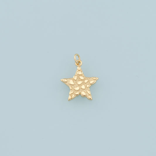18K Gold Filled Star Pendant,Star Charm Bracelet Necklace for DIY Jewelry Making Supply