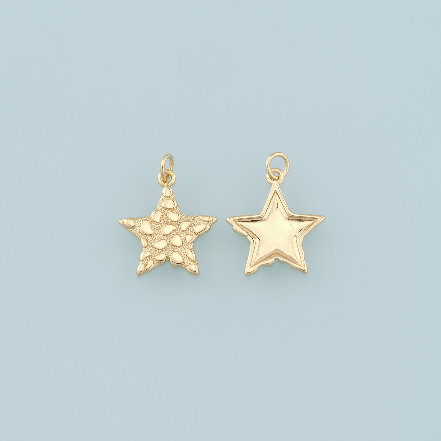 18K Gold Filled Star Pendant,Star Charm Bracelet Necklace for DIY Jewelry Making Supply