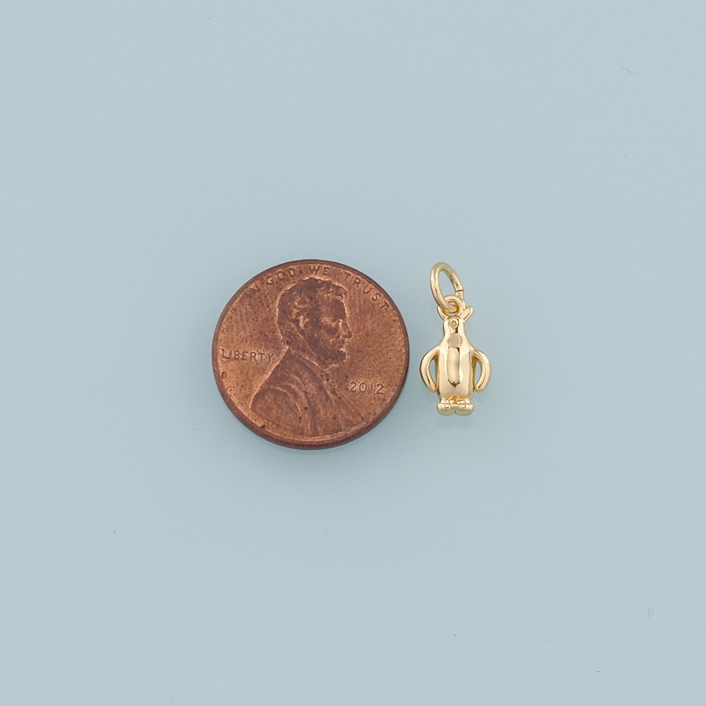 Gold Penguin Charms,18K Gold Filled Penguin Pendant,Animal Charm Bracelet Necklace for DIY Jewelry Making Supply