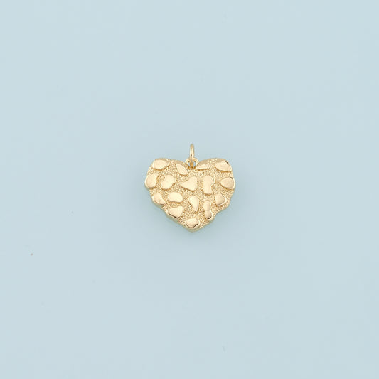 Gold Heart Charms,18K Gold Filled Heart Pendant,Heart Charm Bracelet Necklace for DIY Jewelry Making Supply