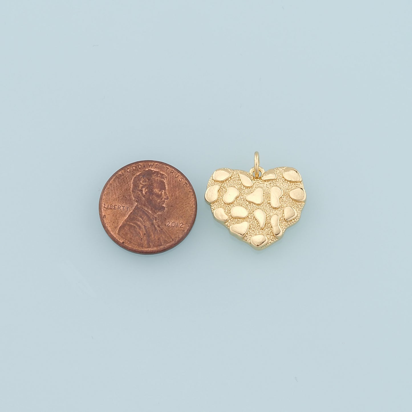 Gold Heart Charms,18K Gold Filled Heart Pendant,Heart Charm Bracelet Necklace for DIY Jewelry Making Supply