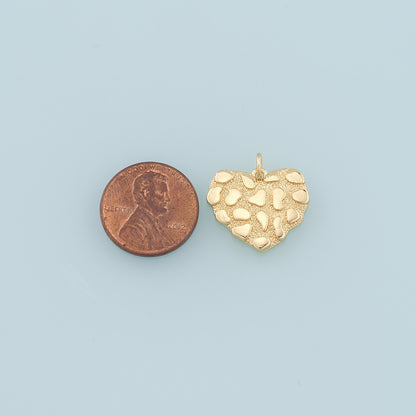 Gold Heart Charms,18K Gold Filled Heart Pendant,Heart Charm Bracelet Necklace for DIY Jewelry Making Supply