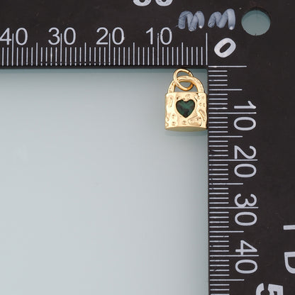 Gold Key Lock Charms,18K Gold Filled Key Pendant,Heart Lock Charm Bracelet Necklace for DIY Jewelry Making Supply