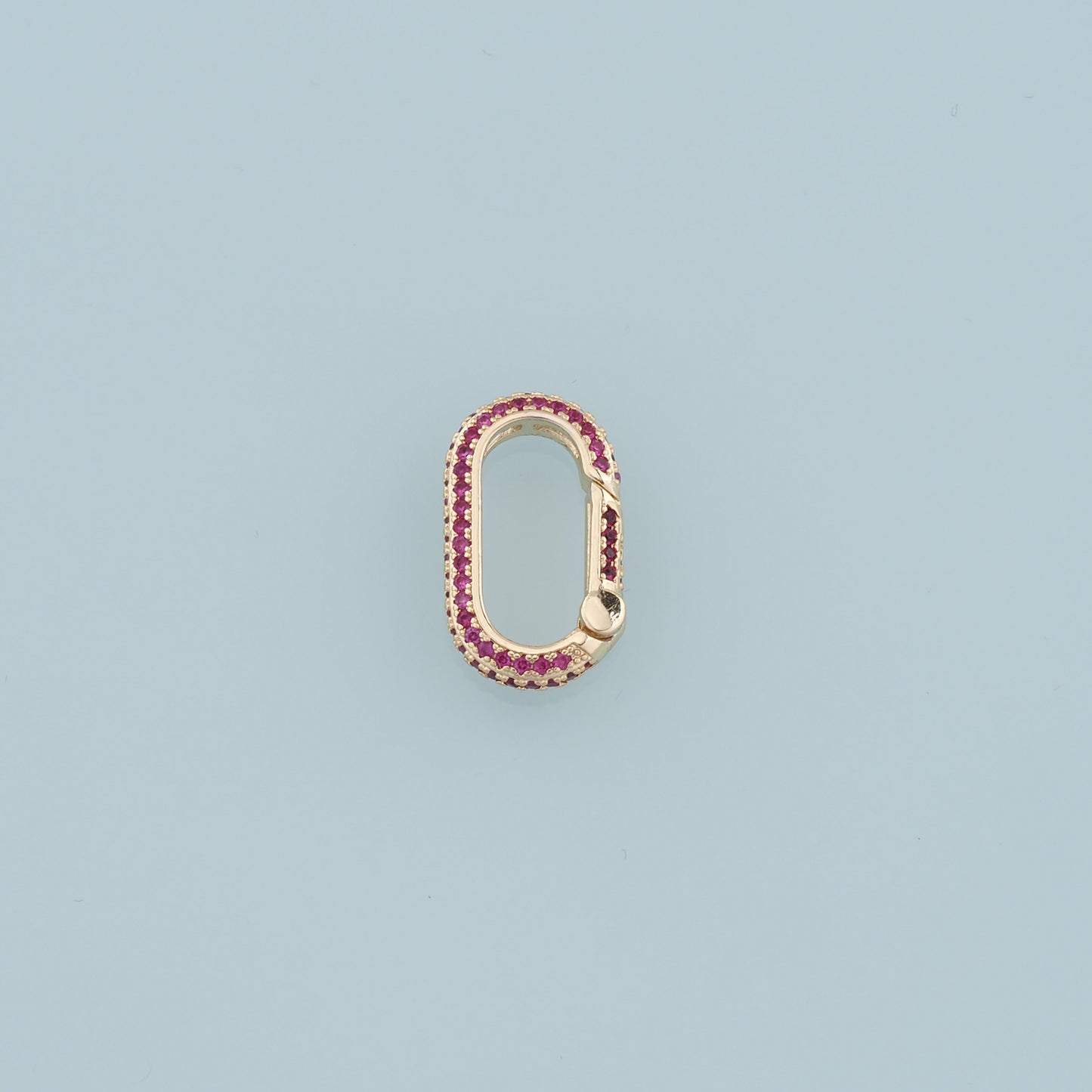 18K Gold Filled Oval Carabiner Clasp,Carabiner Lock Connector,Spring Push Gate for DIY Jewelry Clasp Finding Necklace Bracelet