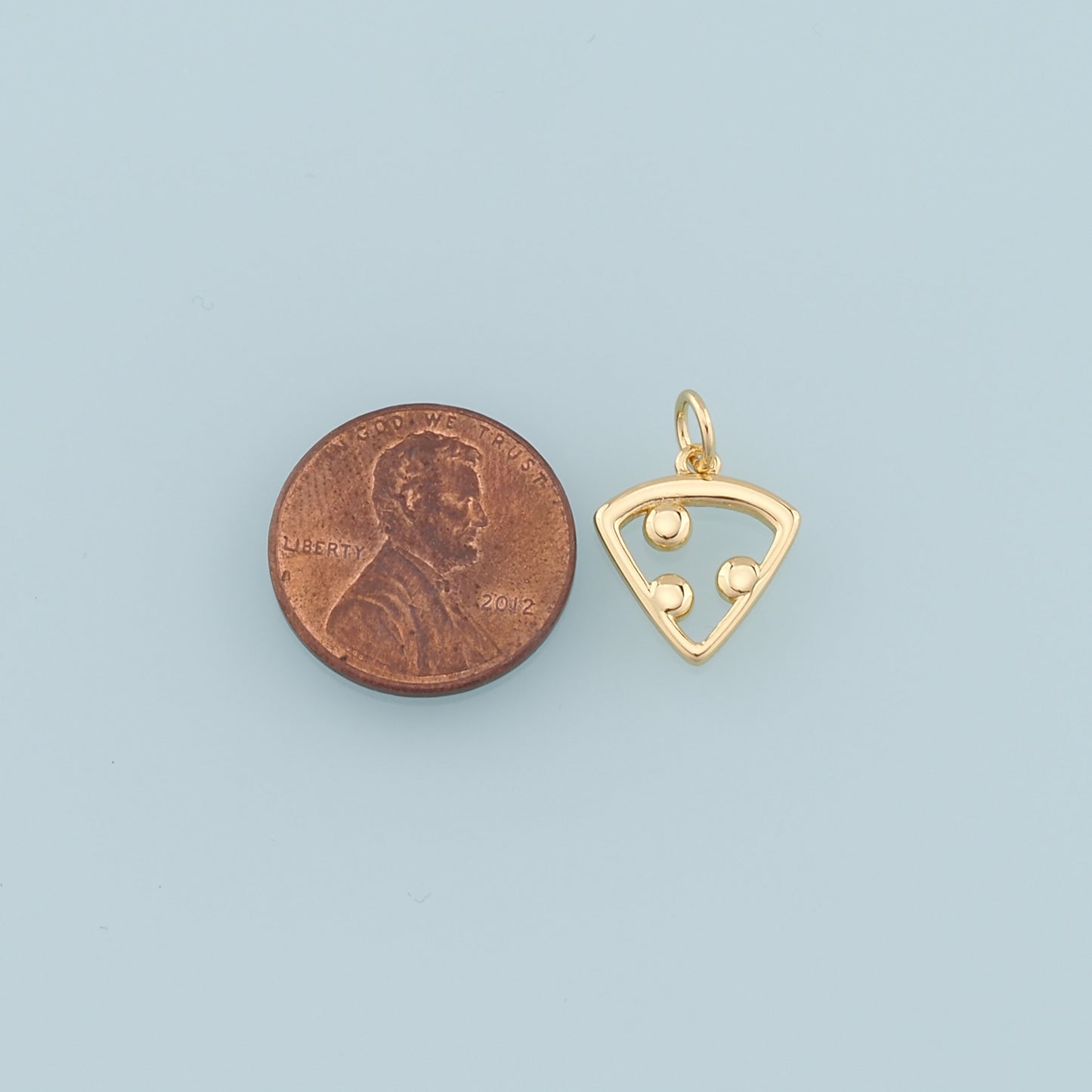 Gold Pizza Charms,18K Gold Filled Pizza Pendant,Gourmet Food Charm Bracelet Necklace for DIY Jewelry Making Supply