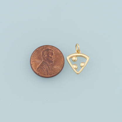 Gold Pizza Charms,18K Gold Filled Pizza Pendant,Gourmet Food Charm Bracelet Necklace for DIY Jewelry Making Supply