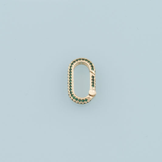 18K Gold Filled Oval Carabiner Clasp,Carabiner Lock Connector,Spring Push Gate for DIY Jewelry Clasp Finding Necklace Bracelet