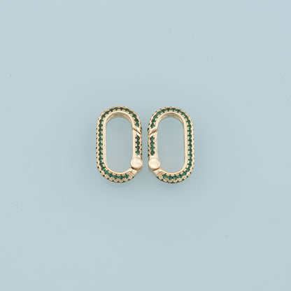 18K Gold Filled Oval Carabiner Clasp,Carabiner Lock Connector,Spring Push Gate for DIY Jewelry Clasp Finding Necklace Bracelet