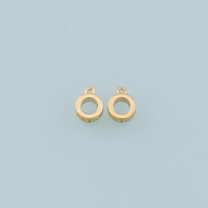 Gold Bail Charm Holder Spacer,18K Gold Filled With Loop Round Bead Spacer Bracelet Necklace for DIY Jewelry Making Supply