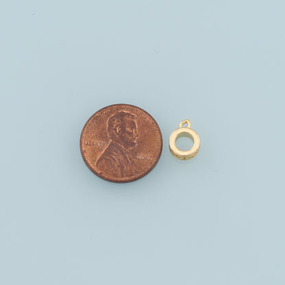 Gold Bail Charm Holder Spacer,18K Gold Filled With Loop Round Bead Spacer Bracelet Necklace for DIY Jewelry Making Supply