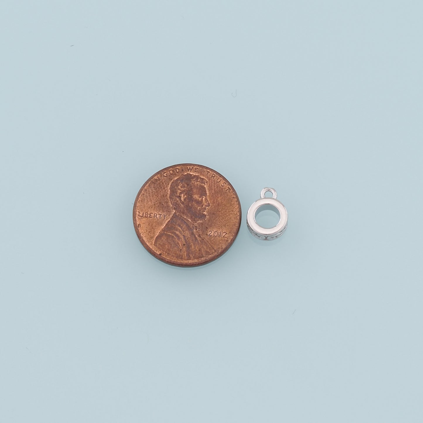 Gold Bail Charm Holder Spacer,18K Gold Filled With Loop Round Bead Spacer Bracelet Necklace for DIY Jewelry Making Supply