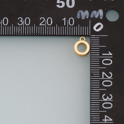 Gold Bail Charm Holder Spacer,18K Gold Filled With Loop Round Bead Spacer Bracelet Necklace for DIY Jewelry Making Supply
