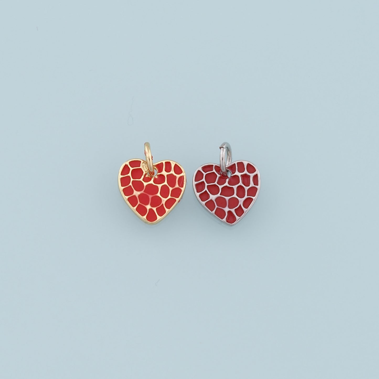 Gold Heart Charms,18K Gold Filled Heart Pendant,Enamel Heart Charm Bracelet Necklace for DIY Jewelry Making Supply