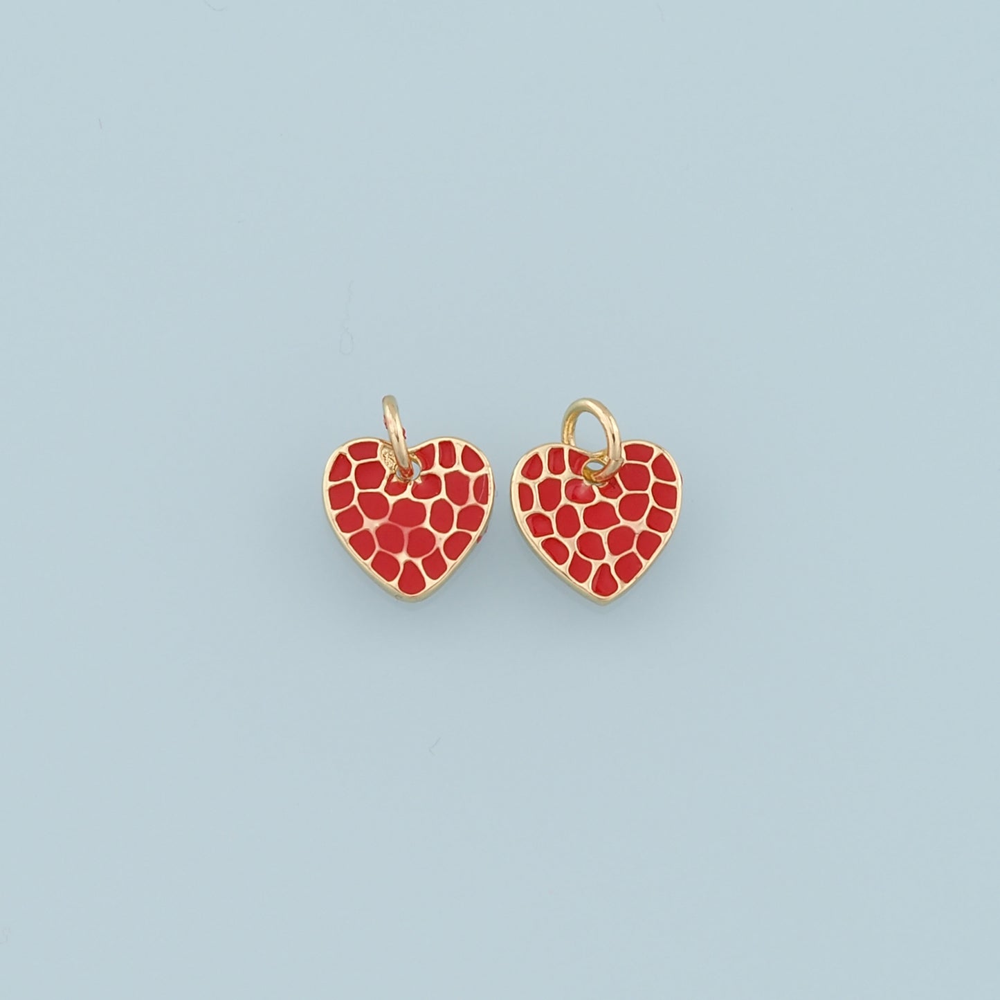 Gold Heart Charms,18K Gold Filled Heart Pendant,Enamel Heart Charm Bracelet Necklace for DIY Jewelry Making Supply