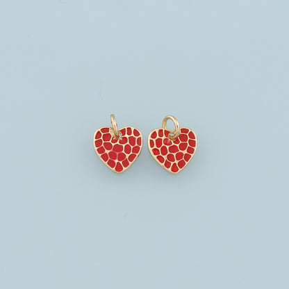 Gold Heart Charms,18K Gold Filled Heart Pendant,Enamel Heart Charm Bracelet Necklace for DIY Jewelry Making Supply