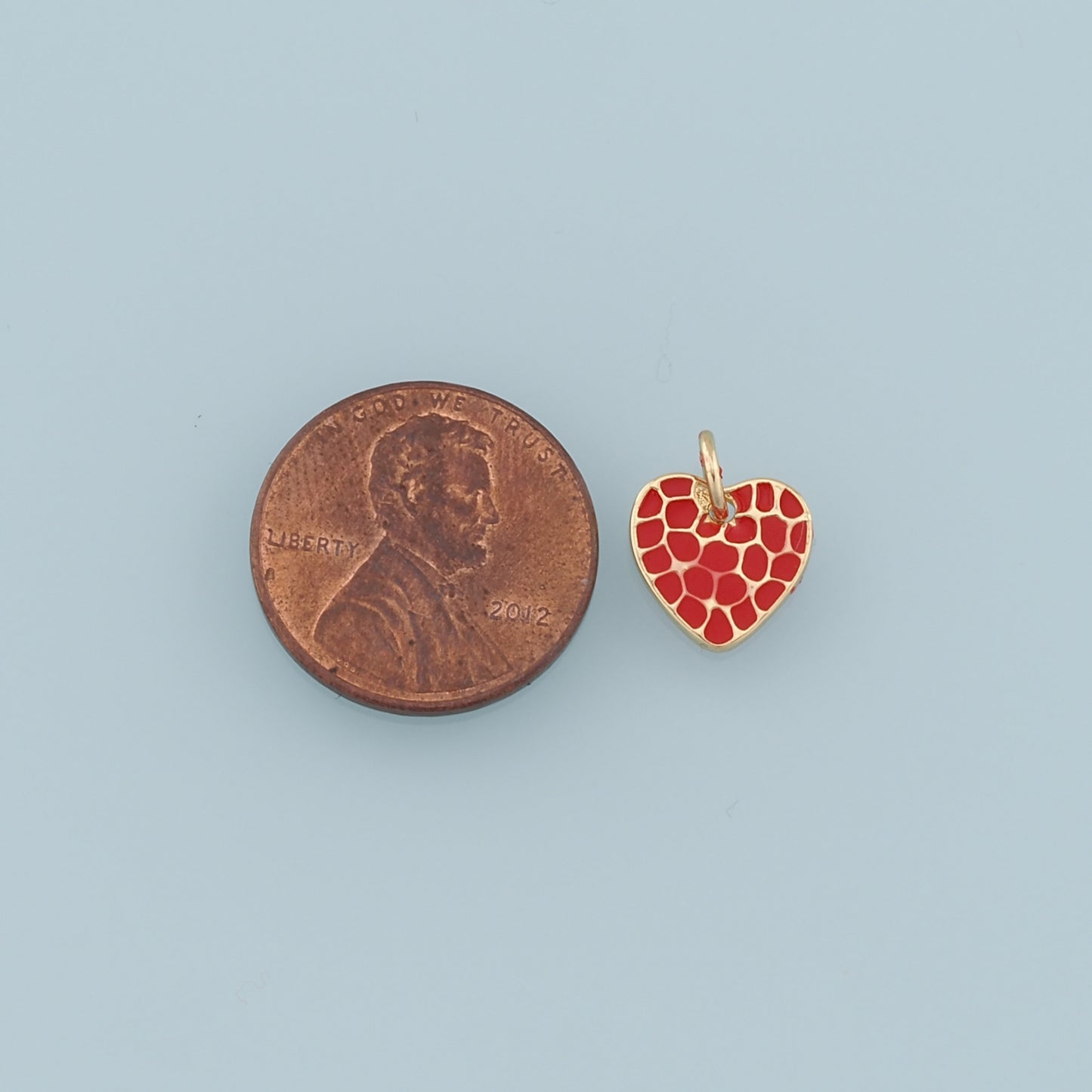 Gold Heart Charms,18K Gold Filled Heart Pendant,Enamel Heart Charm Bracelet Necklace for DIY Jewelry Making Supply