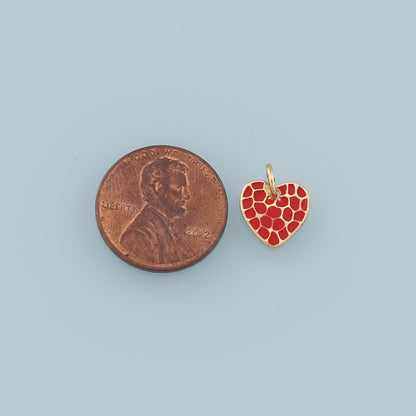 Gold Heart Charms,18K Gold Filled Heart Pendant,Enamel Heart Charm Bracelet Necklace for DIY Jewelry Making Supply