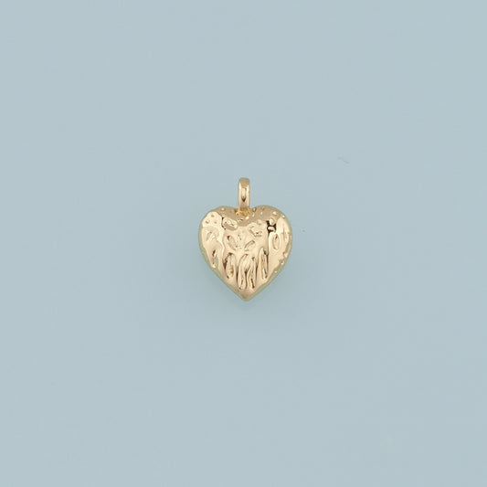 Gold Heart Charms,18K Gold Filled Heart Pendant,Heart Charm Bracelet Necklace for DIY Jewelry Making Supply