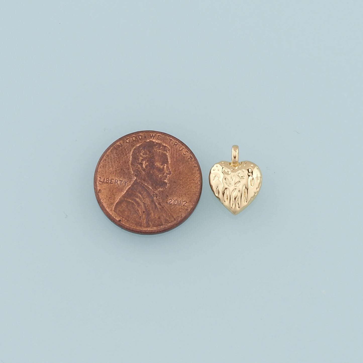 Gold Heart Charms,18K Gold Filled Heart Pendant,Heart Charm Bracelet Necklace for DIY Jewelry Making Supply