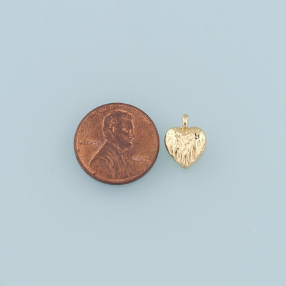 Gold Heart Charms,18K Gold Filled Heart Pendant,Heart Charm Bracelet Necklace for DIY Jewelry Making Supply