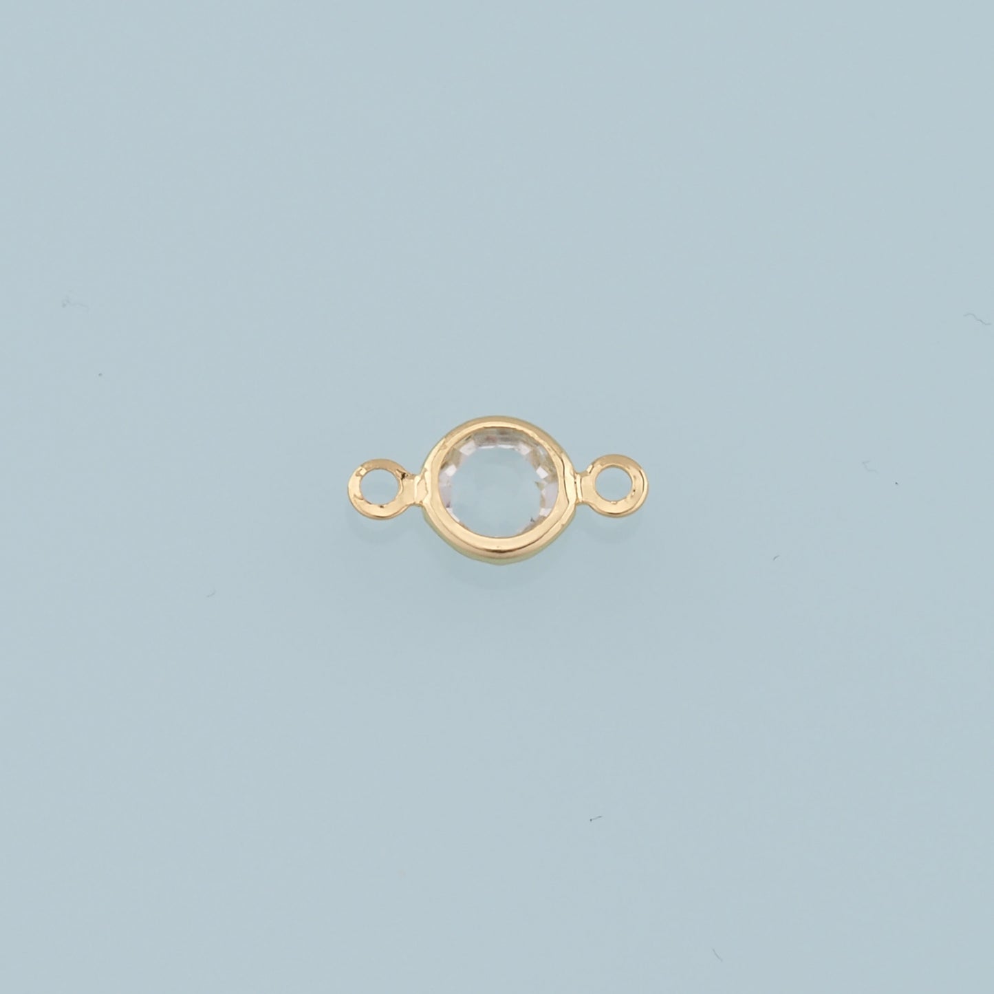 Gold Round Connector Charms,18K Gold Filled Round Pendant,Crystal Charm Bracelet Necklace for DIY Jewelry Making Supply