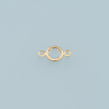 Gold Round Connector Charms,18K Gold Filled Round Pendant,Crystal Charm Bracelet Necklace for DIY Jewelry Making Supply