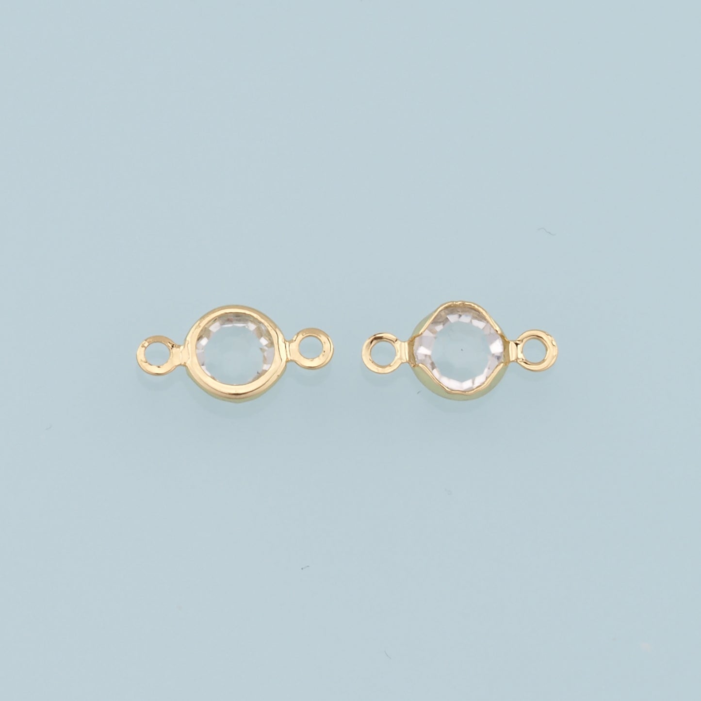 Gold Round Connector Charms,18K Gold Filled Round Pendant,Crystal Charm Bracelet Necklace for DIY Jewelry Making Supply