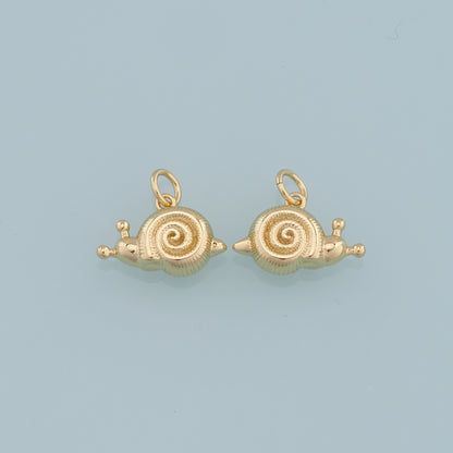 Gold Snails Charms,18K Gold Filled Snails Pendant,Snails Charm Bracelet Necklace for DIY Jewelry Making Supply