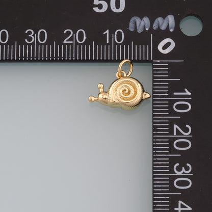Gold Snails Charms,18K Gold Filled Snails Pendant,Snails Charm Bracelet Necklace for DIY Jewelry Making Supply