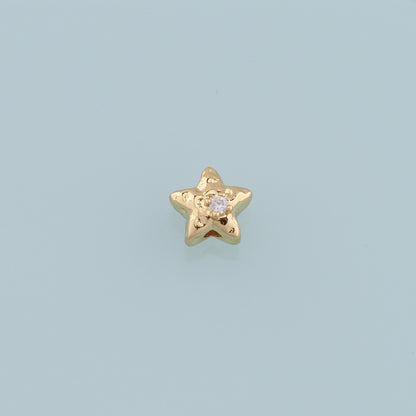 Gold Star spacer Beads Charms,18K Gold Filled Star Bracelet Necklace for DIY Jewelry Making Supply