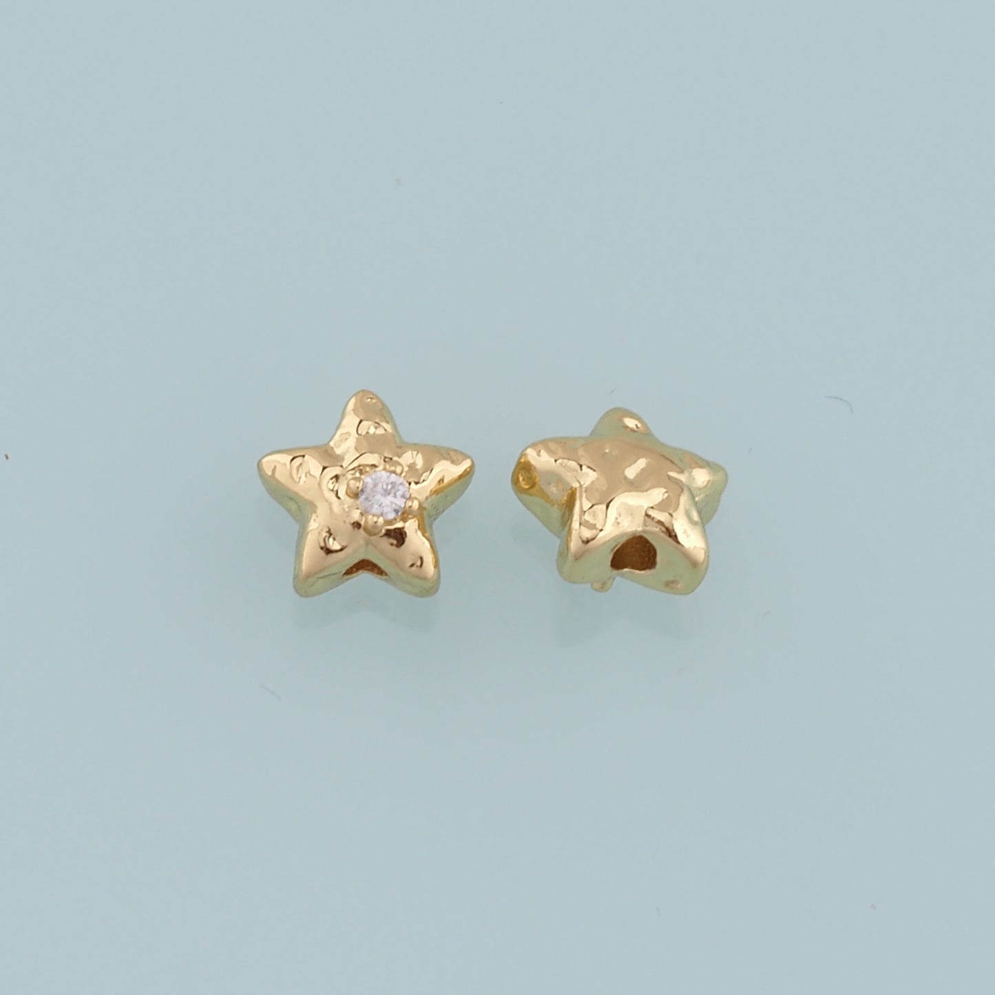 Gold Star spacer Beads Charms,18K Gold Filled Star Bracelet Necklace for DIY Jewelry Making Supply
