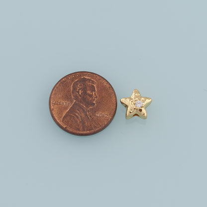 Gold Star spacer Beads Charms,18K Gold Filled Star Bracelet Necklace for DIY Jewelry Making Supply