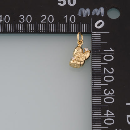 Gold Lotus Root Charms,18K Gold Filled Lotus Root Pendant,Vegetable Charm Bracelet Necklace for DIY Jewelry Making Supply