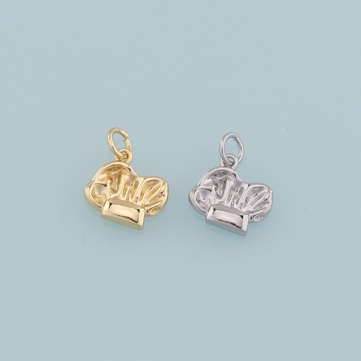Gold Baseball Glove Charms,18K Gold Filled Baseball Pendant,Baseball Cap Charm Bracelet Necklace for DIY Jewelry Making Supply