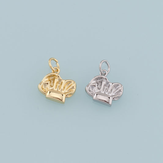 Gold Baseball Glove Charms,18K Gold Filled Baseball Pendant,Baseball Cap Charm Bracelet Necklace for DIY Jewelry Making Supply