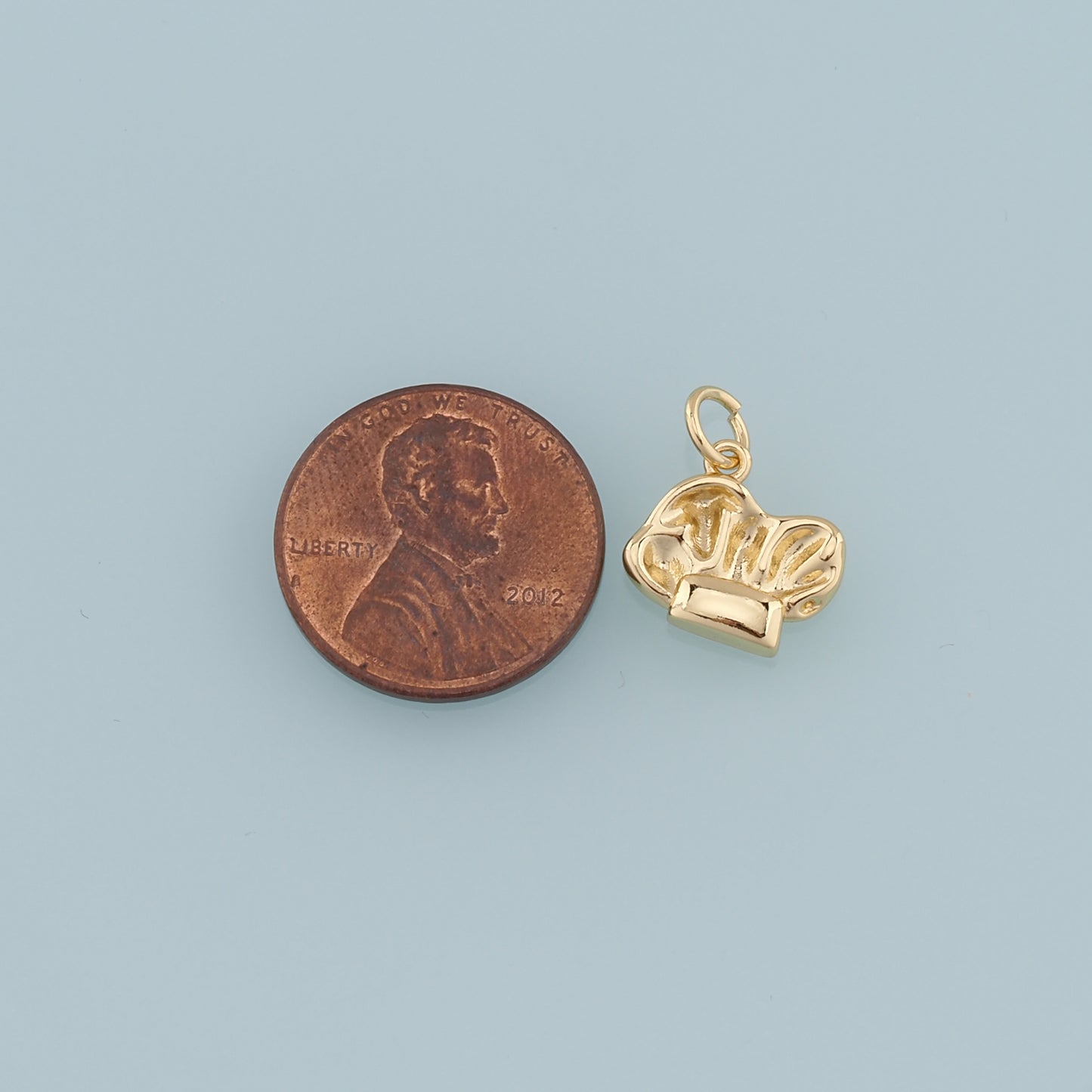 Gold Baseball Glove Charms,18K Gold Filled Baseball Pendant,Baseball Cap Charm Bracelet Necklace for DIY Jewelry Making Supply