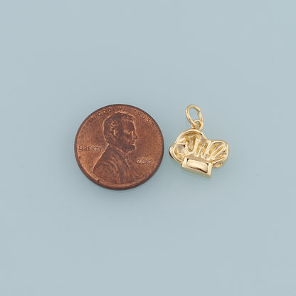 Gold Baseball Glove Charms,18K Gold Filled Baseball Pendant,Baseball Cap Charm Bracelet Necklace for DIY Jewelry Making Supply