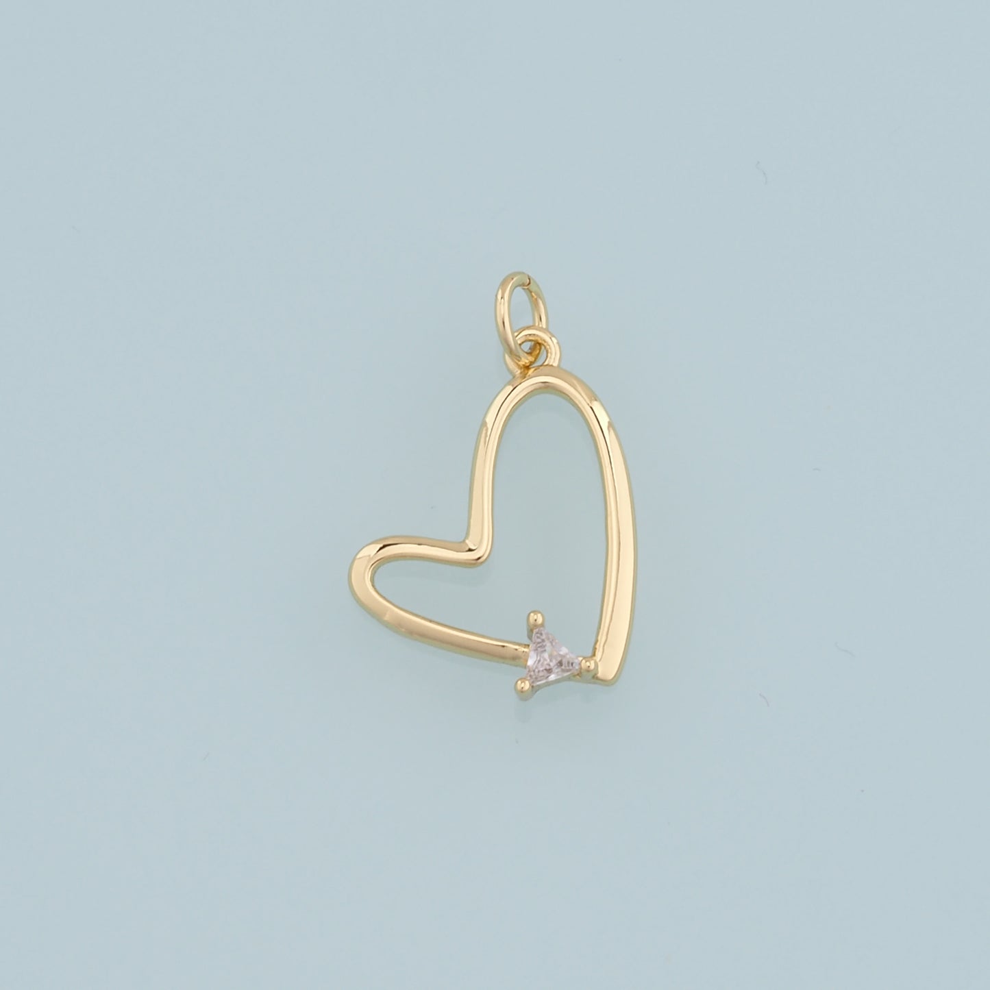 Gold Heart Charms,18K Gold Filled Heart Pendant,Heart Charm Bracelet Necklace for DIY Jewelry Making Supply