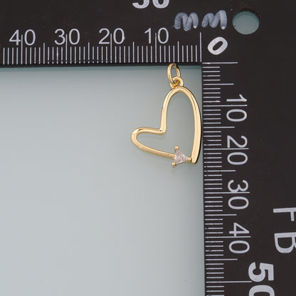 Gold Heart Charms,18K Gold Filled Heart Pendant,Heart Charm Bracelet Necklace for DIY Jewelry Making Supply