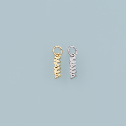 Gold Mama Charms,18K Gold Filled Mama Pendant,Mama Charm Bracelet Necklace for DIY Jewelry Making Supply