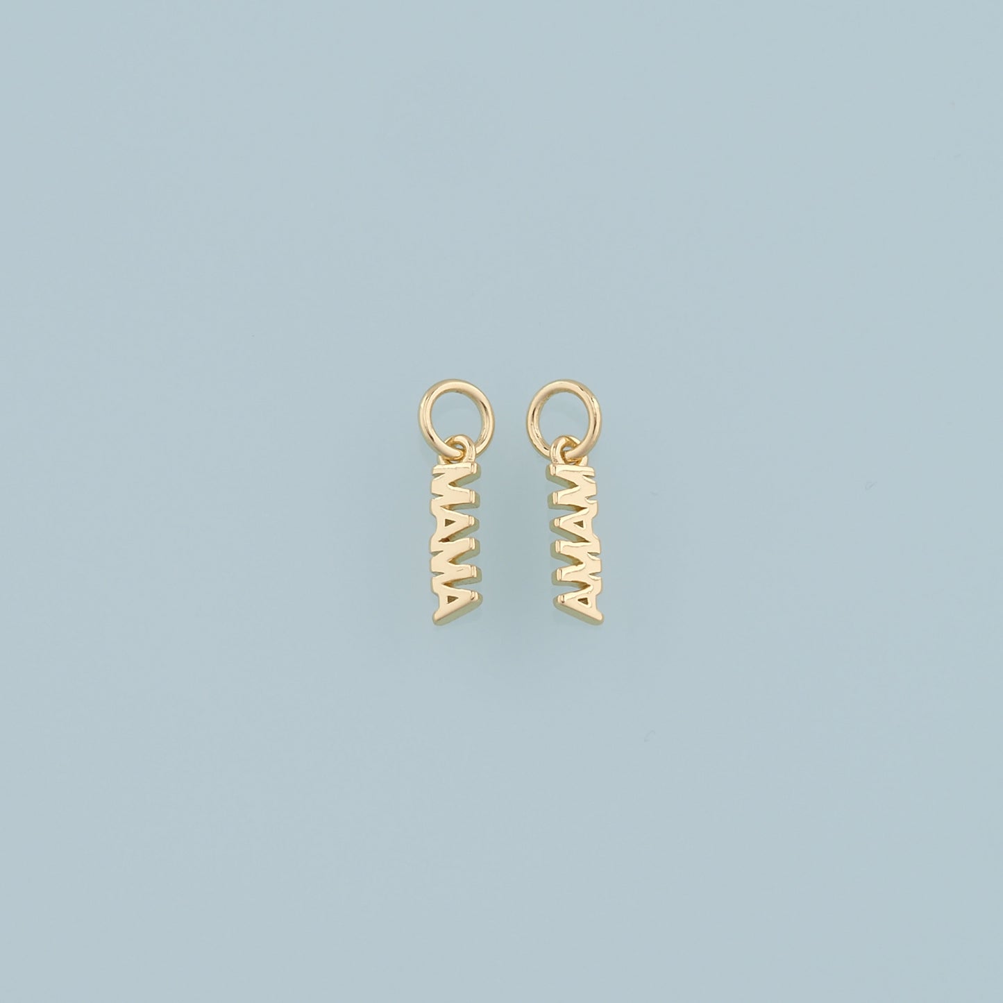 Gold Mama Charms,18K Gold Filled Mama Pendant,Mama Charm Bracelet Necklace for DIY Jewelry Making Supply