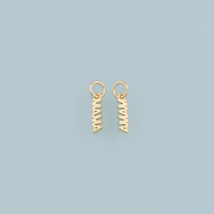 Gold Mama Charms,18K Gold Filled Mama Pendant,Mama Charm Bracelet Necklace for DIY Jewelry Making Supply