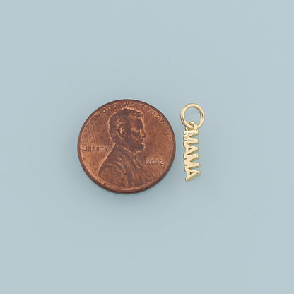 Gold Mama Charms,18K Gold Filled Mama Pendant,Mama Charm Bracelet Necklace for DIY Jewelry Making Supply