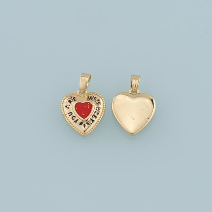 Gold Heart Charms,18K Gold Filled Heart Pendant,Enamel Heart Charm Bracelet Necklace for DIY Jewelry Making Supply
