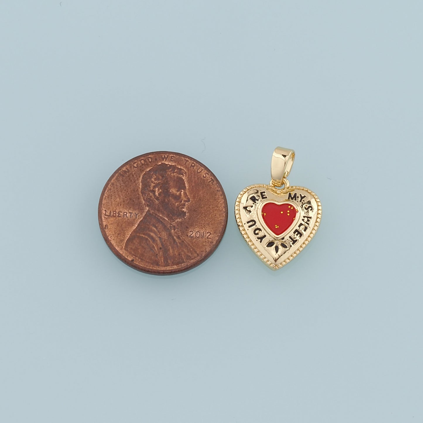 Gold Heart Charms,18K Gold Filled Heart Pendant,Enamel Heart Charm Bracelet Necklace for DIY Jewelry Making Supply