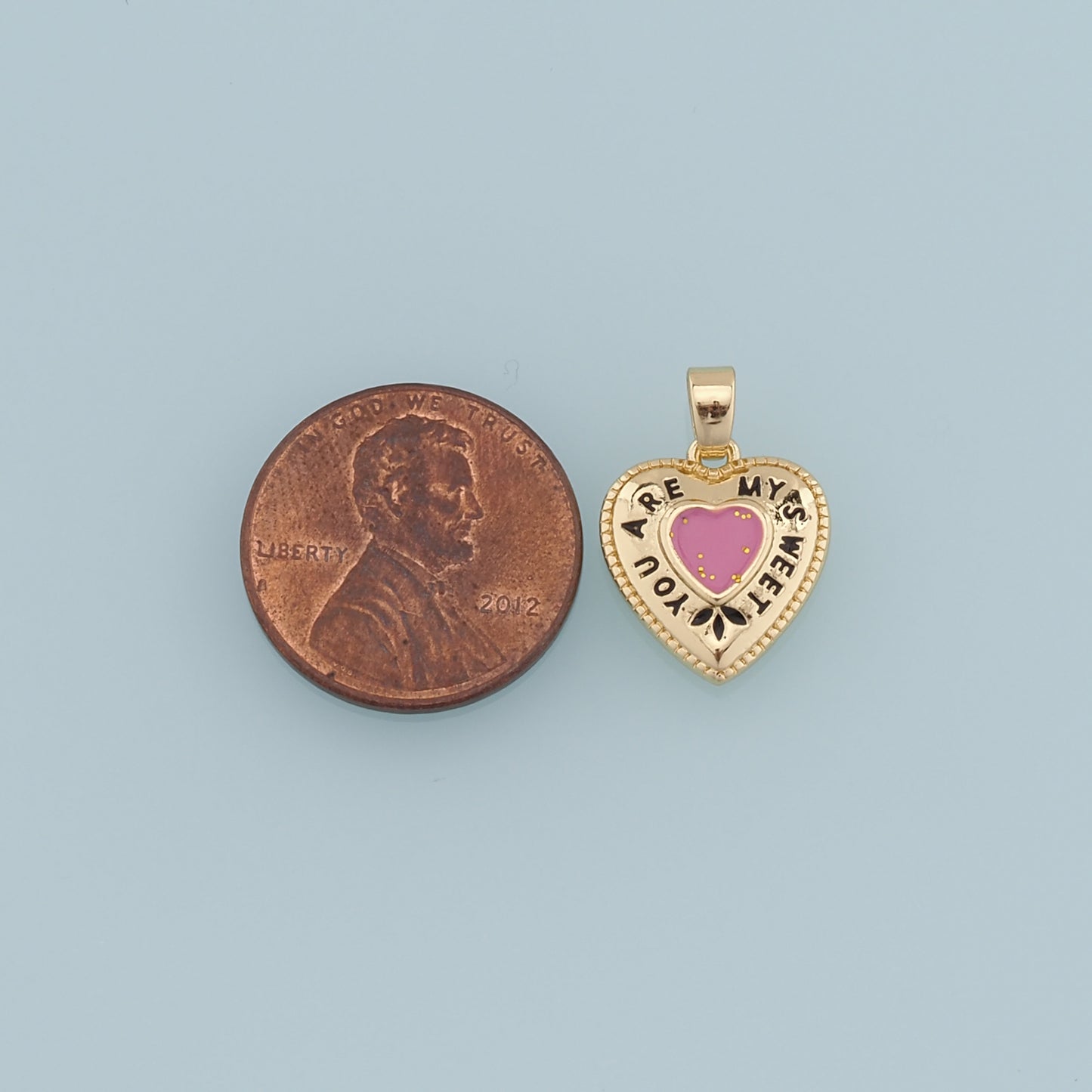 Gold Heart Charms,18K Gold Filled Heart Pendant,Enamel Heart Charm Bracelet Necklace for DIY Jewelry Making Supply