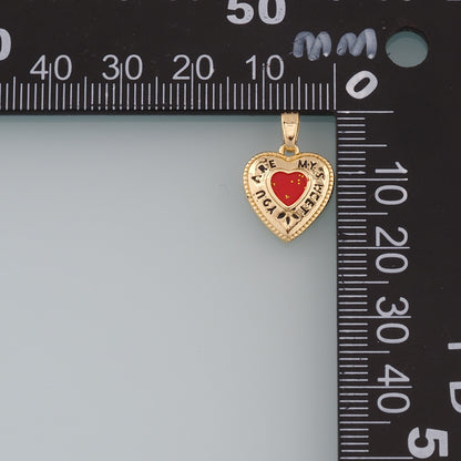 Gold Heart Charms,18K Gold Filled Heart Pendant,Enamel Heart Charm Bracelet Necklace for DIY Jewelry Making Supply