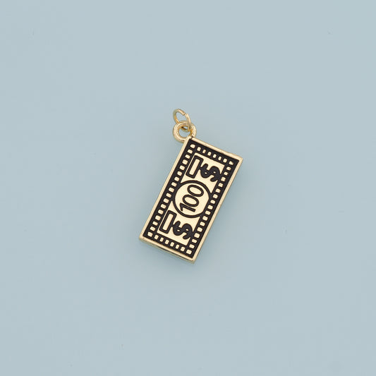Gold Dollar Charms,18K Gold Filled Money Pendant,Dollar Charm Bracelet Necklace for DIY Jewelry Making Supply