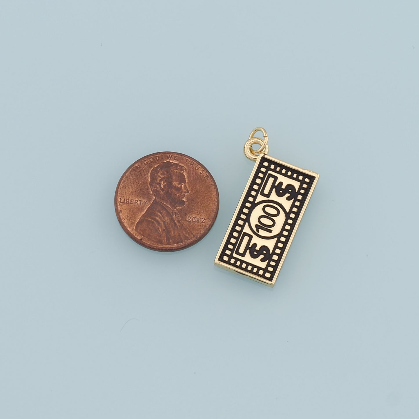 Gold Dollar Charms,18K Gold Filled Money Pendant,Dollar Charm Bracelet Necklace for DIY Jewelry Making Supply